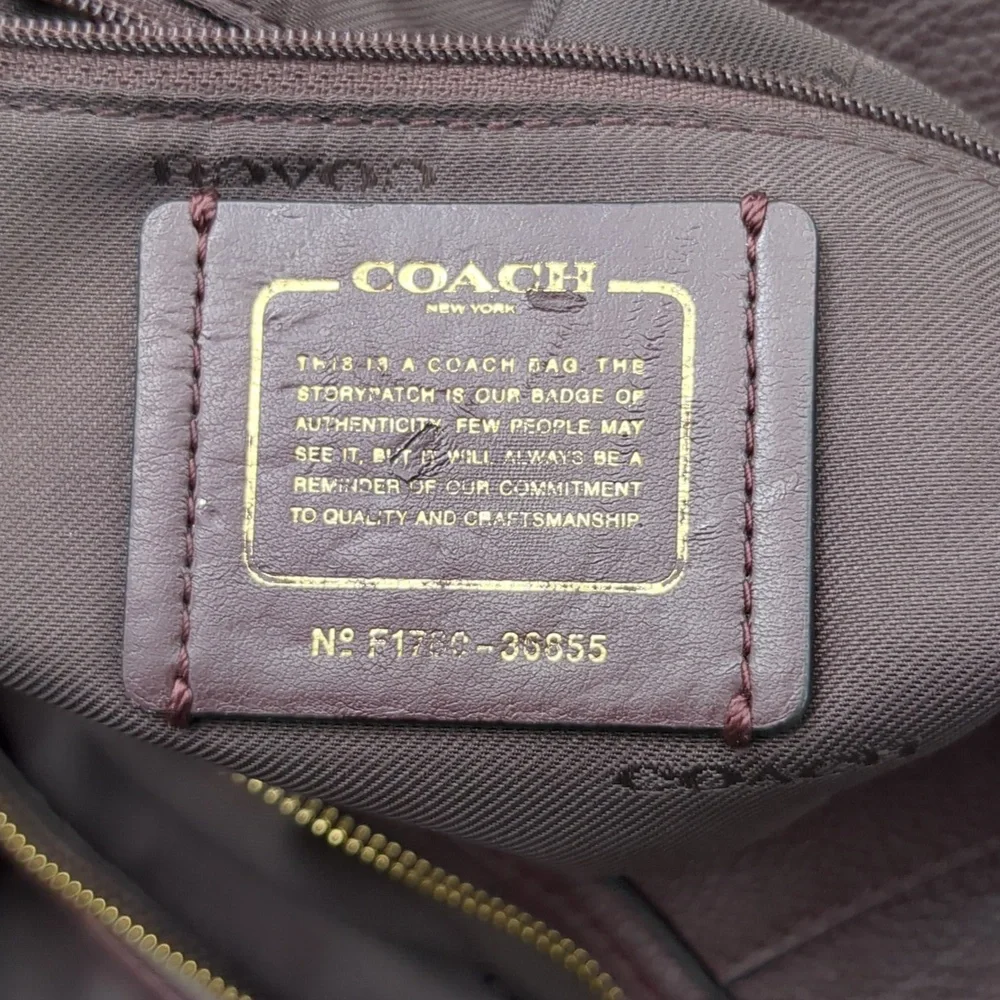 Coach Deep Burgundy Edie Leather Bag - Picture 11 of 16